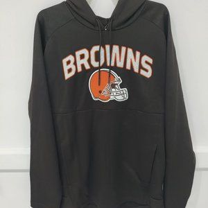 NWT NFL Team Apparel Cleveland Browns Football Hoodie Brown Size L $65 CC227